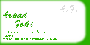 arpad foki business card