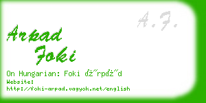 arpad foki business card